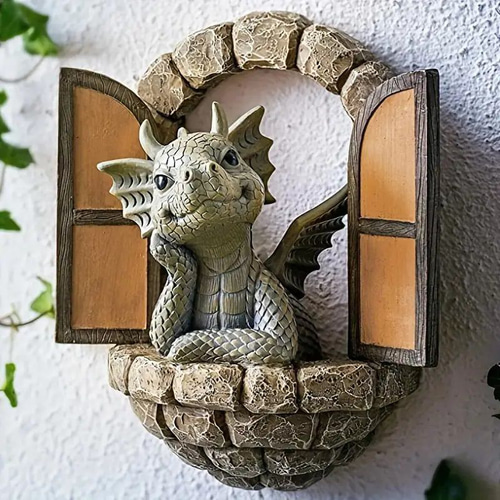 ドラゴン 彫刻 2点セット インテリア 庭 ガーデン 龍