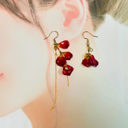 薔薇ピアス∗*゜/プリザーブドフラワー ギフト無料◇バラ プリザーブドフラワー ジュエリー ピアス