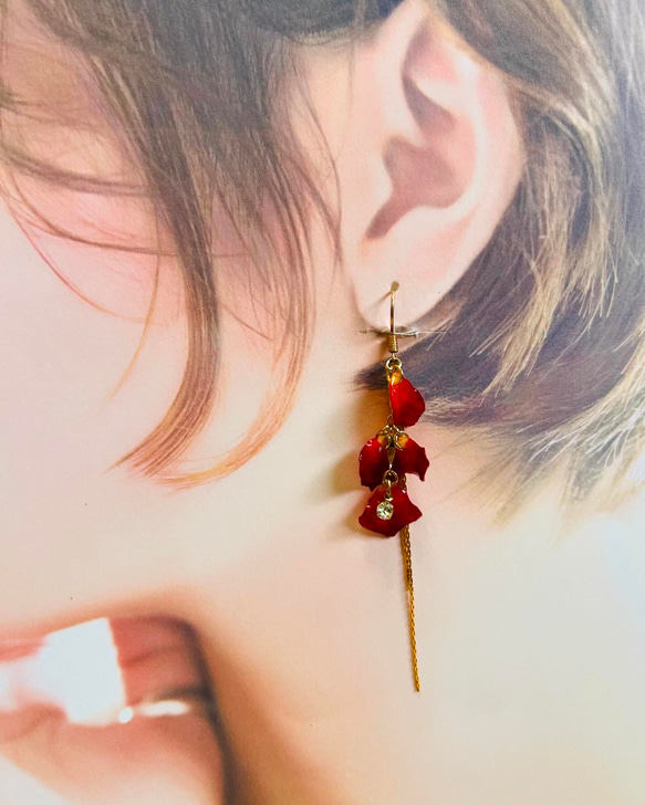 薔薇ピアス∗*゜/プリザーブドフラワー ギフト無料◇バラ プリザーブドフラワー ジュエリー ピアス