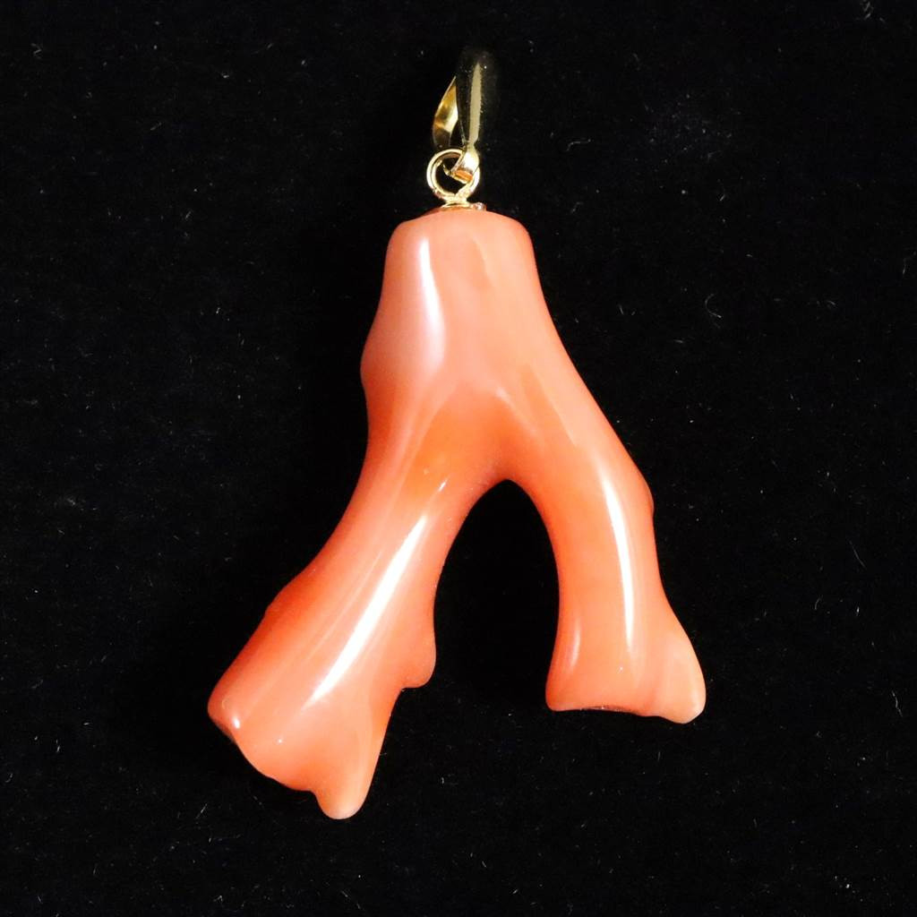 宮古島産 天然 宝石珊瑚 深海サンゴ ペンダント　K18YG　1.94ｇ #63334 13,160円