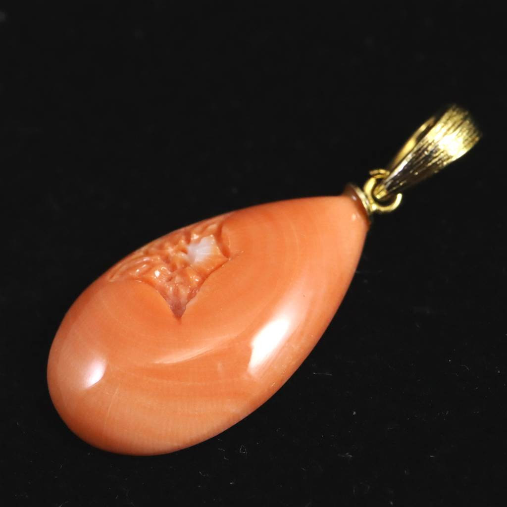 宮古島産 天然 宝石珊瑚 桃色サンゴ ペンダント　1.68ｇ #97120