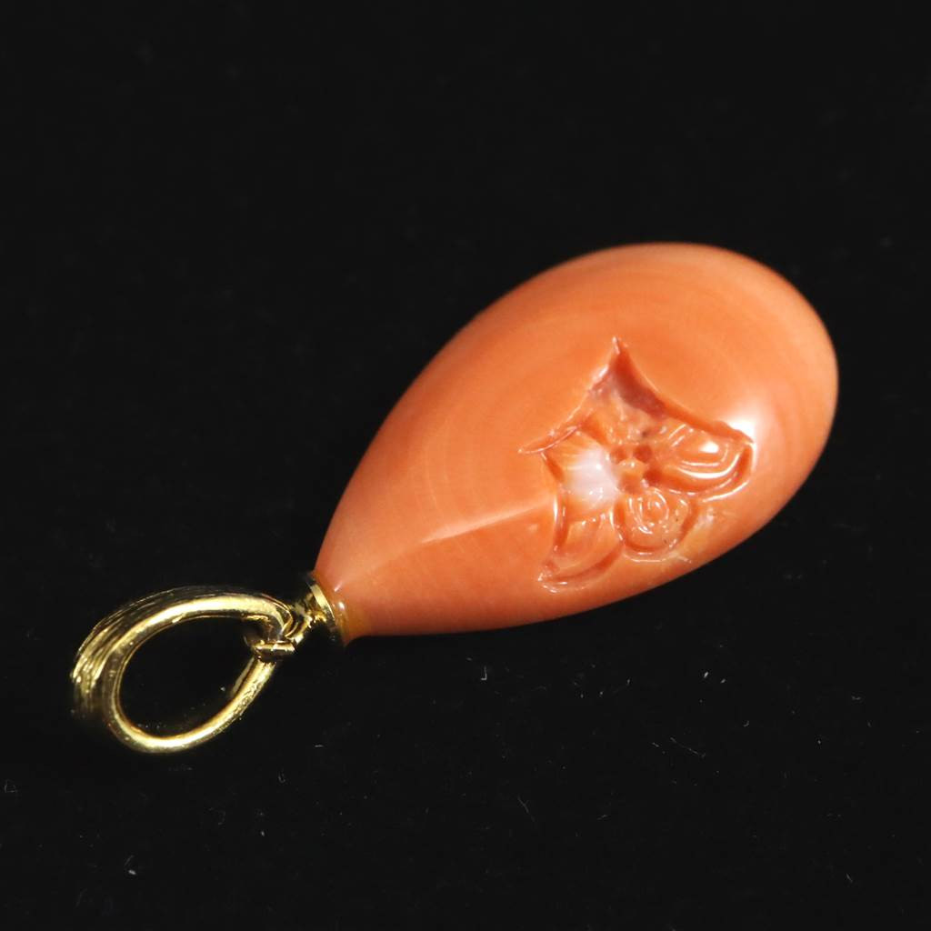 宮古島産 天然 宝石珊瑚 桃色サンゴ ペンダント　1.68ｇ #97120