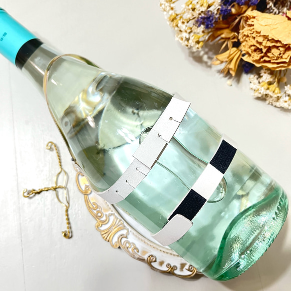 ボトル ランジェリー 白 レース 本革 ワイン 日本酒 母の日 面白いグッズ ワインボトル ミニチュア ブラ パンツ 5枚目の画像