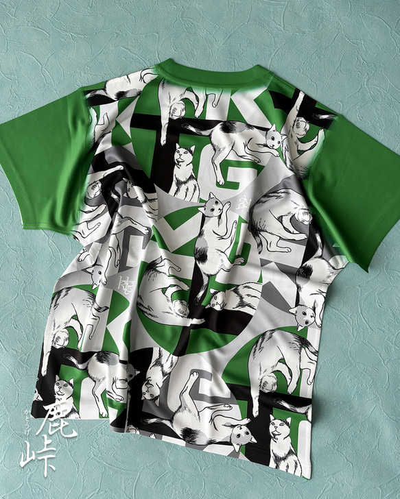 ゆるい猫さんKTG　グラフィックTシャツ(グリーン系) 3枚目の画像
