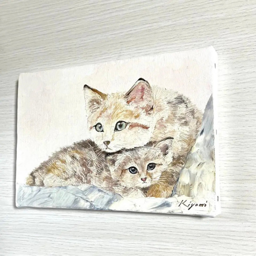 親子 サムホールサイズ（22.7㎝×15.8㎝） 絵画 Atelier kiyomi