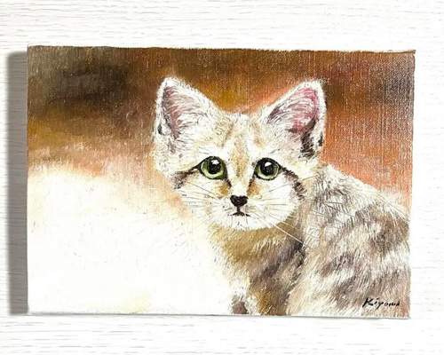 SM ふきあげ 額付き 油絵 絵画 『わたしのすみか』サムホール