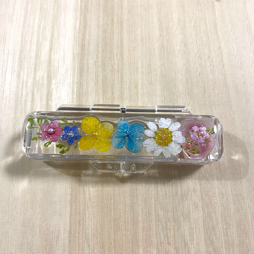 ♡展示品♡4押し花印鑑ケースレジンハンドメイド 押し花 印鑑ケース
