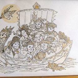 銅版画　宝船　七福神 6枚目の画像