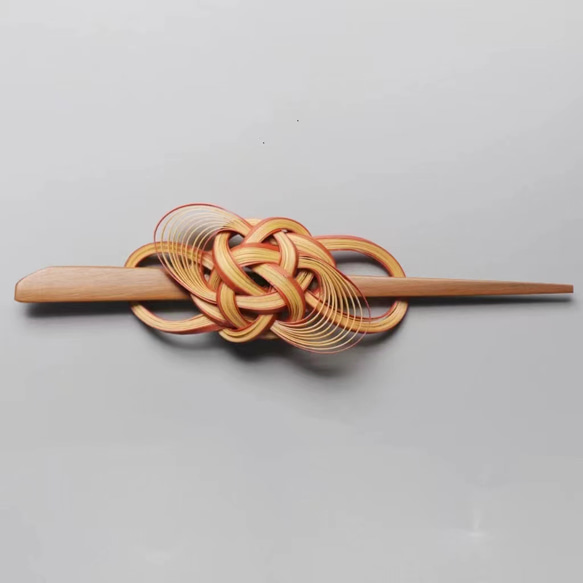 ハンドメイド ヘアアクセサリー 竹製  梅 マジェステ かんざし 髪飾り 竹色 極軽い 恋人 誕生日 記念日 母の日 3枚目の画像