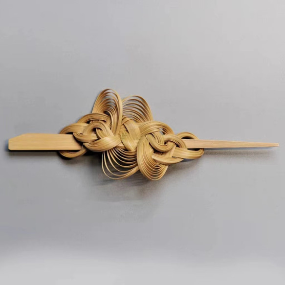 ハンドメイド ヘアアクセサリー 竹製 雲舞 マジェステ かんざし 髪飾り 竹色 極軽い 恋人 誕生日 記念日 母の日 1枚目の画像