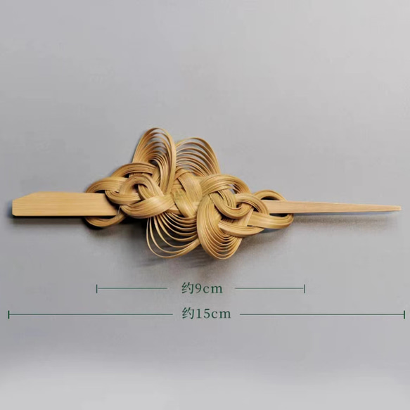 ハンドメイド ヘアアクセサリー 竹製 雲舞 マジェステ かんざし 髪飾り 竹色 極軽い 恋人 誕生日 記念日 母の日 3枚目の画像