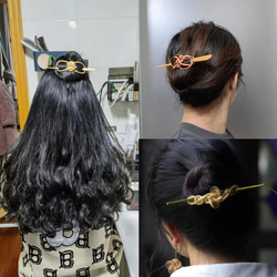 ハンドメイド ヘアアクセサリー 竹製 雲舞 マジェステ かんざし 髪飾り 竹色 極軽い 恋人 誕生日 記念日 母の日 9枚目の画像