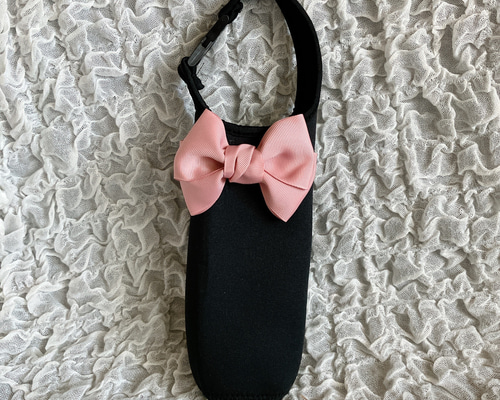 ハンドメイド　オーダー　水筒　カバー　リボン 送料込み】大人も子供も大好き♡大きなリボンの水筒カバー
