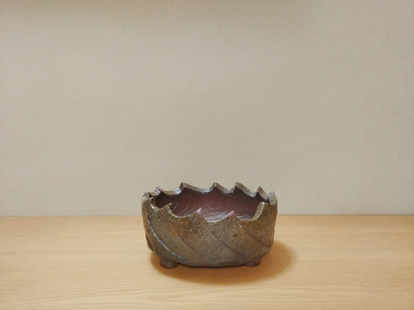 □備前焼のかっこいい波皿□深皿 鉢 ボウル お椀・ボウル・鉢 東児の花