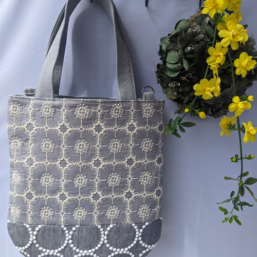 春色ミナペルホネントート【anemone/gray】アネモネグレー 2way 春色ミナペルホネントート【anemone/gray】アネモネグレー 2way