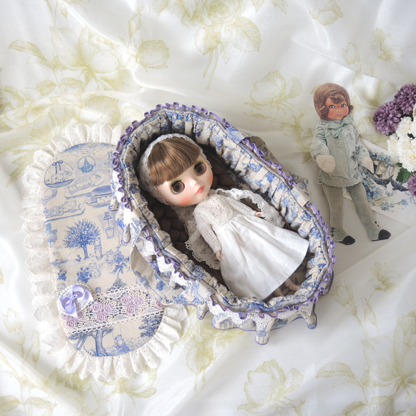 ♡母の日にもおすすめです♡ お人形さんのスリムクーファン　ねこのトワルドジュイ柄 2枚目の画像