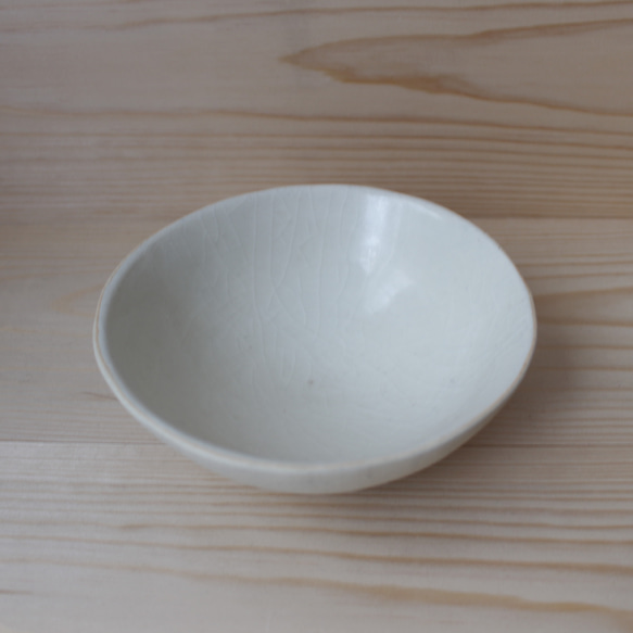 陶器　育てるウツワ 大きめお茶碗 丼 白 顔料青 地シリーズ 3枚目の画像