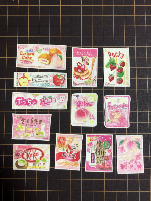 【受注制作】お菓子&飲み物♡ 型抜きフレークシール 3枚目の画像