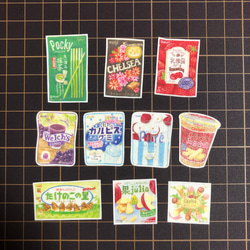 【受注制作】お菓子&飲み物♡ 型抜きフレークシール 6枚目の画像