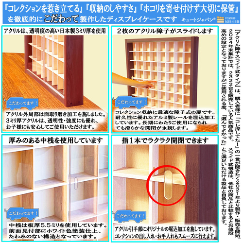 アクリル障子なし コレクションケース フィギュア 40マス ホワイト色塗装 アクリル障子なし コレクションケース フィギュア 40マス