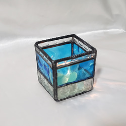 優しい海の月灯り　ガラスのキャンドルホルダー 2枚目の画像