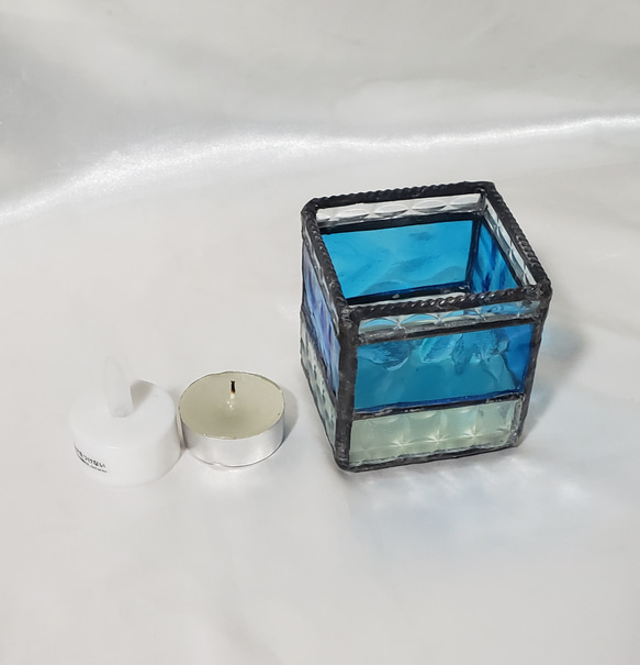 優しい海の月灯り　ガラスのキャンドルホルダー 4枚目の画像