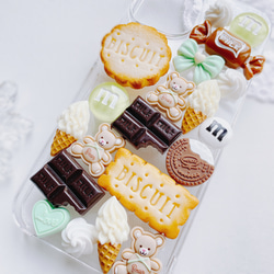 CANDY POP  チョコミント　お菓子のiPhoneケース　フェイクスイーツ 1枚目の画像
