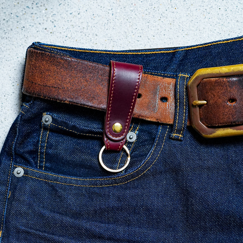 クロムエクセルレザー ベルトループキーリング キーホルダー 本革