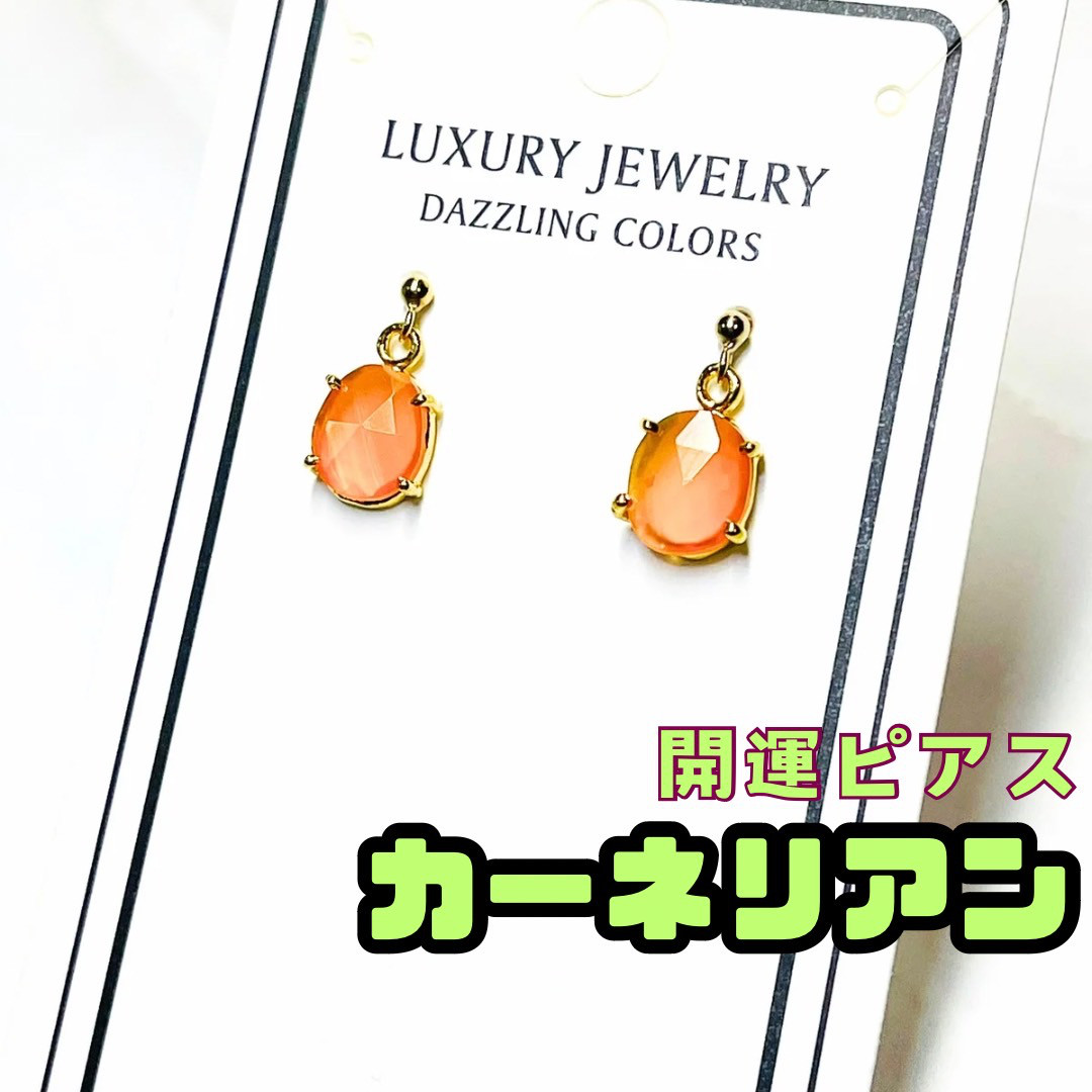 カーネリアン　一粒14kgf ピアス 4,620円