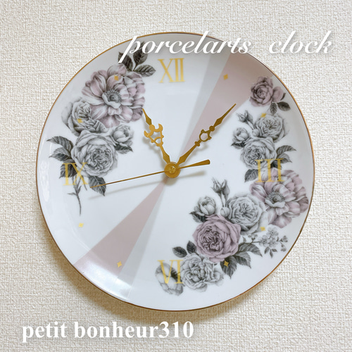 エレガントローズのポーセラーツ置き時計掛け時計 掛け時計・置き時計