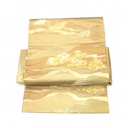 美品　正絹　付け帯　袋帯　ゴールド　二部式　二重太鼓　作り帯 4枚目の画像