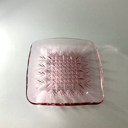切子 の 四角いガラス皿 3枚目の画像