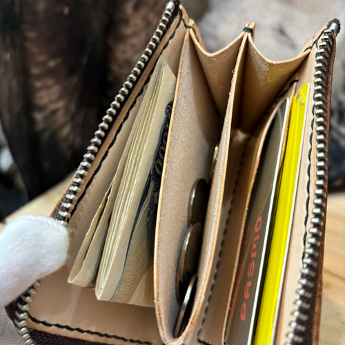 【TAC様】牛革L型ファスナーウォレット　薄型 TAC様】牛革L型ファスナーウォレット 薄型 TAC様】牛革L型