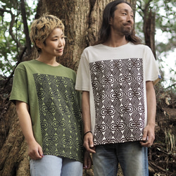 Hemp×Organic cotton/木版T-shirt/5柄/2カラー/ユニセックス 1枚目の画像