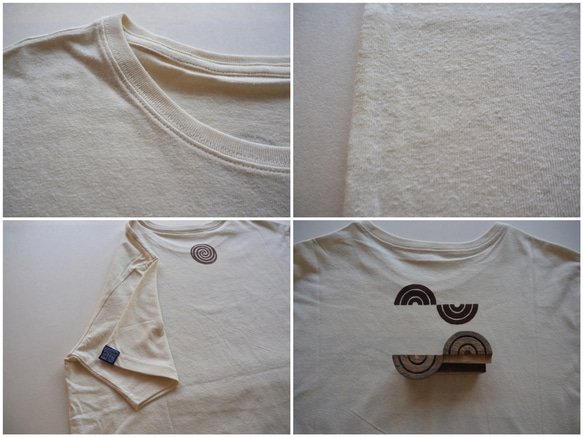Hemp×Organic cotton/木版T-shirt/5柄/2カラー/ユニセックス 8枚目の画像