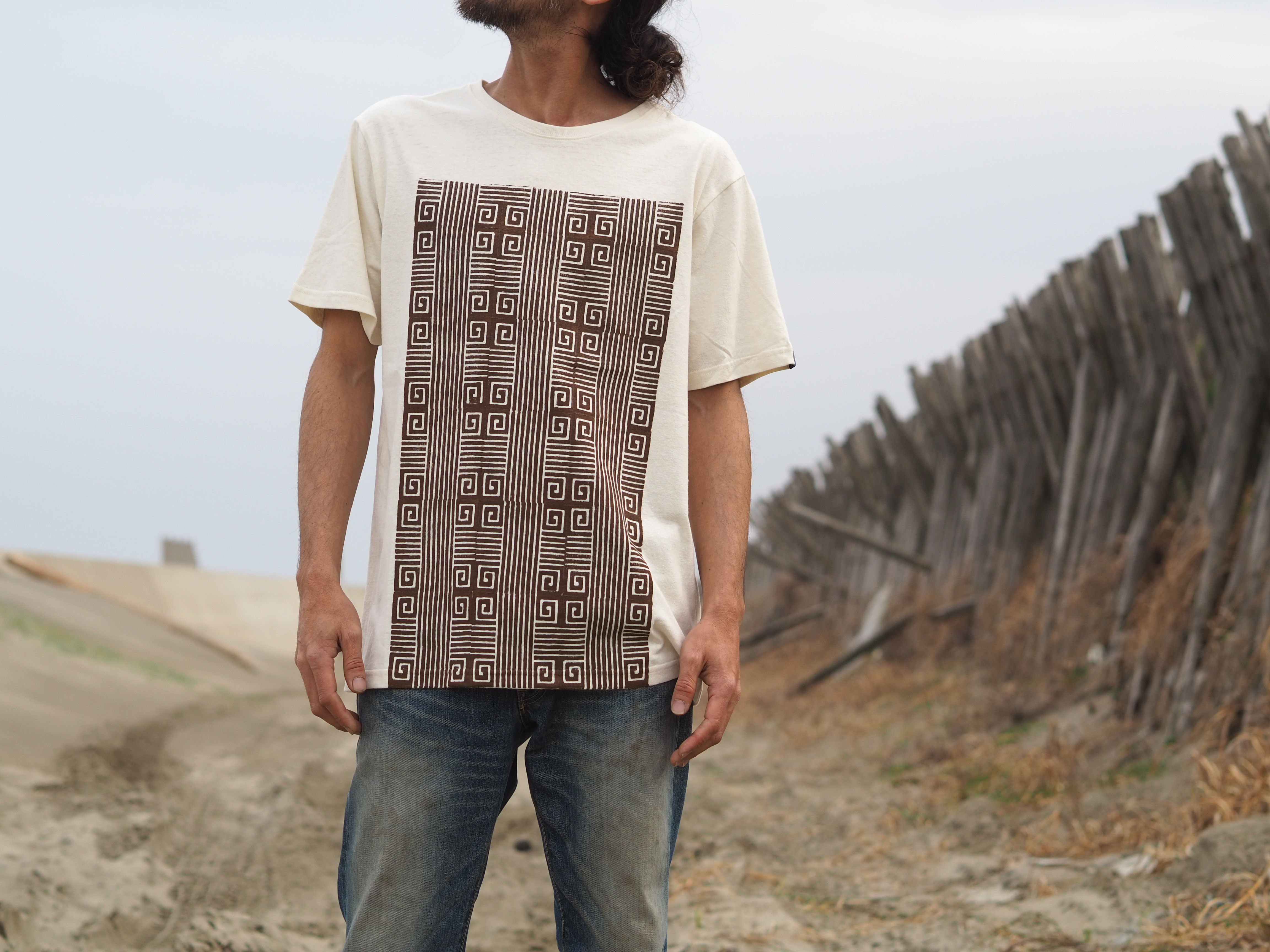 Hemp×Organic cotton/木版T-shirt/5柄/2カラー/ユニセックス