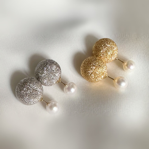chieko+ パールキャッチピアス シルバー silverボール パール キャッチ ピアス ゴールド シルバー ピアス