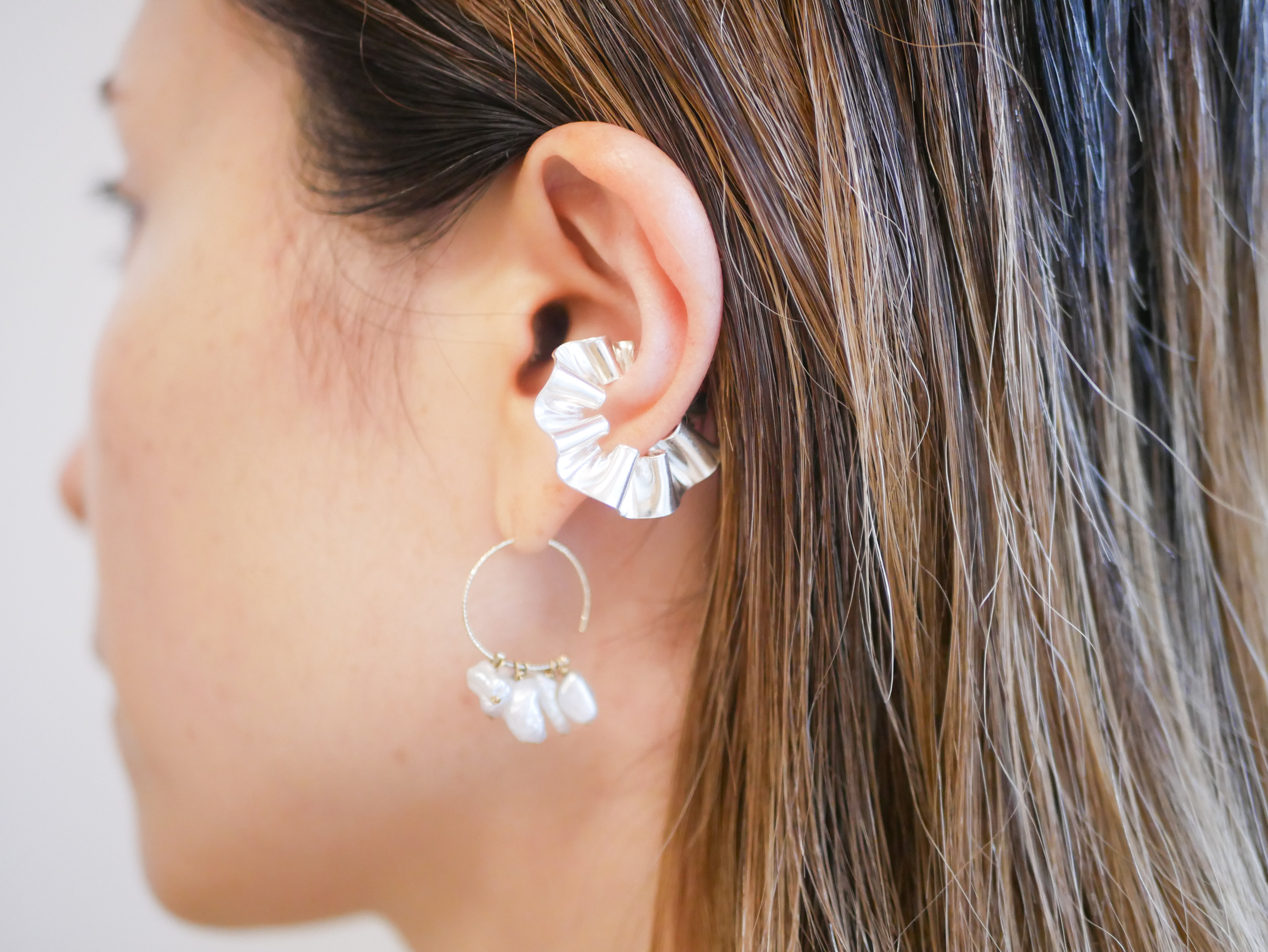 ひらひらイヤーカフ シルバー