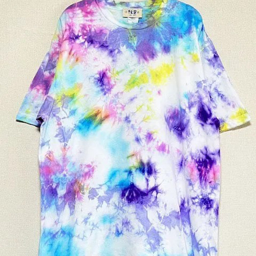 タイダイ染め Tシャツ XLサイズ カラフルミックス ムラ染め
