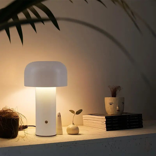 きのこ ランプ 白 ホワイト ナイトランプ 充電式 USB ナイトライト