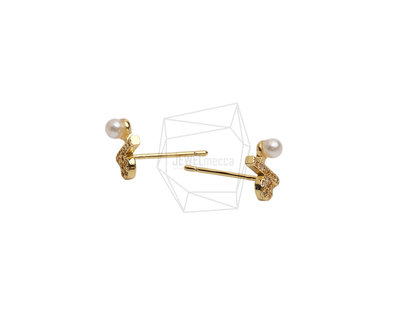 ERG-2664-G【2個入り】キュービックバーピアス/Cubic bar Post Earrings 3枚目の画像
