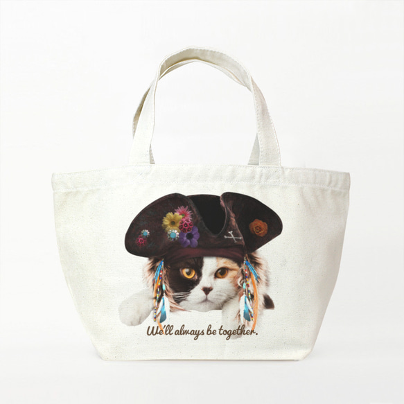 with NYAGO ランチトートバッグ ［ パイレーツ オスカー 三毛猫 4502 ］ 1枚目の画像