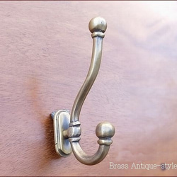 真鍮製 アンティーク風 壁掛け フック レトロ調 鍵 帽子 タオル