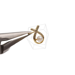 ERG-2669-G【2個入り】キュービックリボンピアス/Cubic Ribbon Post Earrings 4枚目の画像