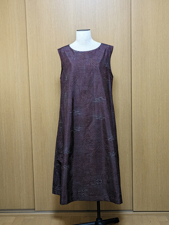 SOLD　着物リメイク　ワンピース　大島紬　M〜L 