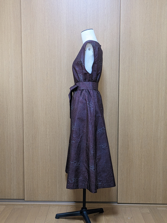 SOLD　着物リメイク　ワンピース　大島紬　M〜L 