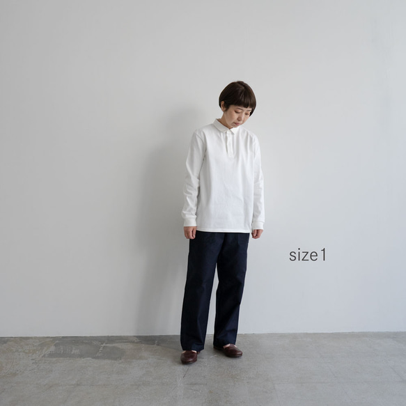 ラガーコットンシャツ/col.white/size1&2 2枚目の画像