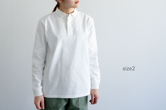 ラガーコットンシャツ/col.white/size1&2 4枚目の画像