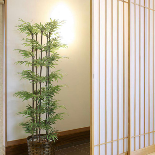 光触媒 人工観葉植物 ウォールグリーン フェイクグリーン 黒竹1.35m