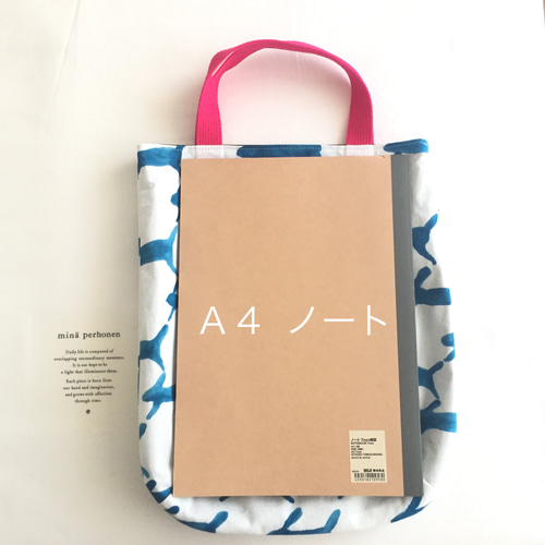 ぷっくりまあるいタックトートバッグA4縦型書類入 flower,bird